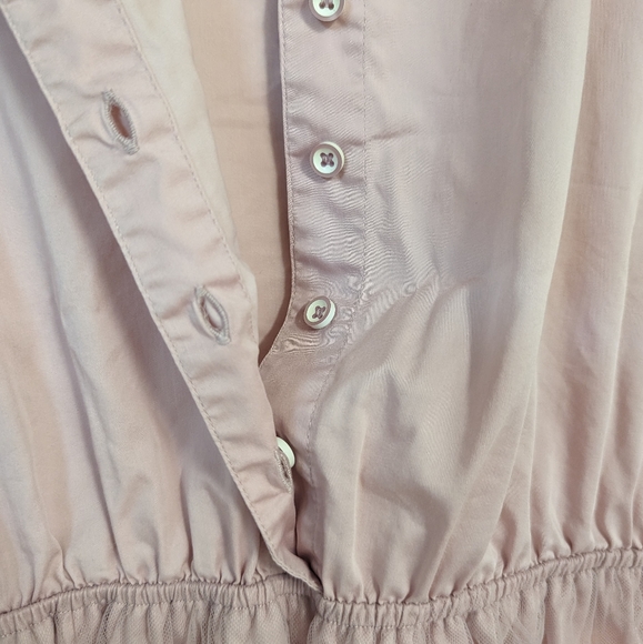 Blush Pink Tulle Overlay Knee-Length Dress - Picture 3 of 6